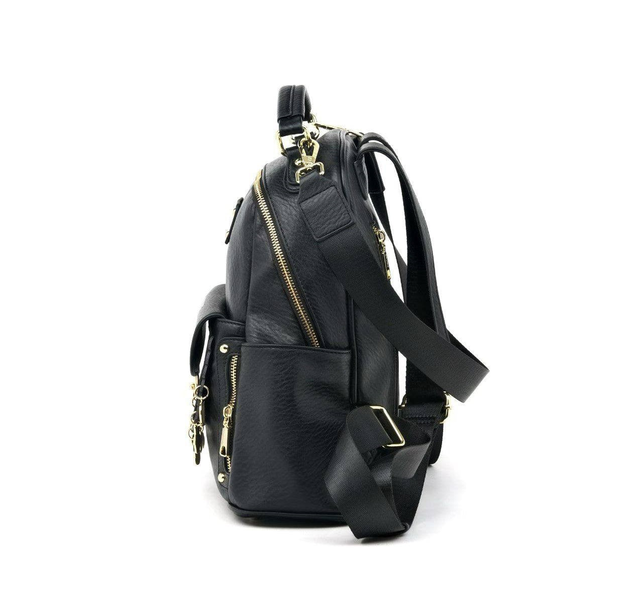 Eye Theme Charm Backpack – Black Women's Mini Backpack