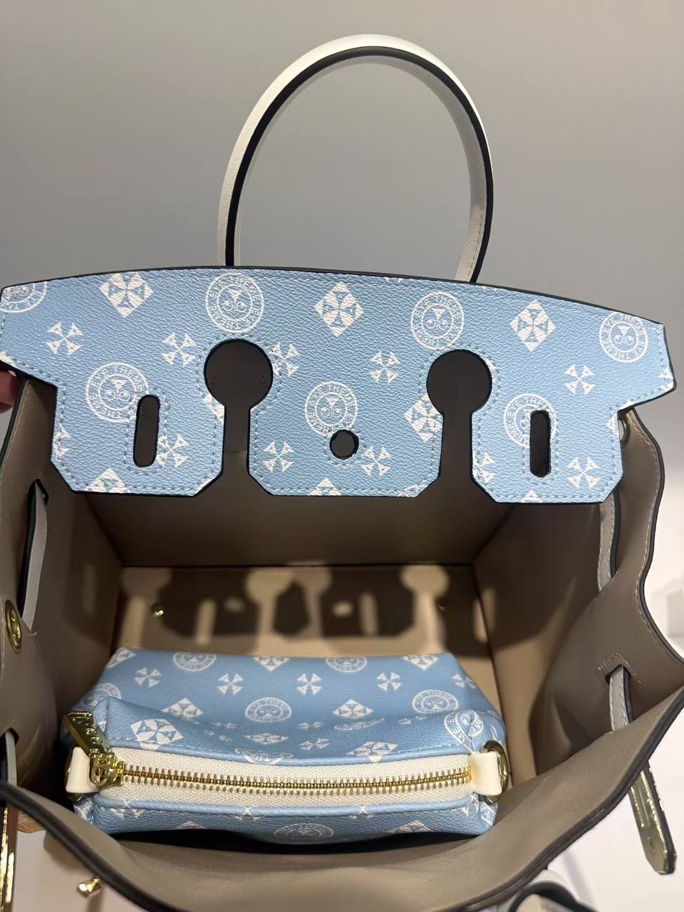 Eye Theme Pastel Duo Tote – Women's Handbag with Matching Inner Pouch