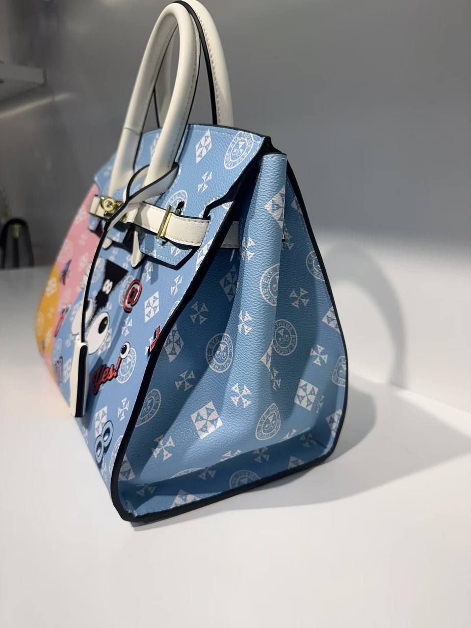 Eye Theme Pastel Duo Tote – Women's Handbag with Matching Inner Pouch