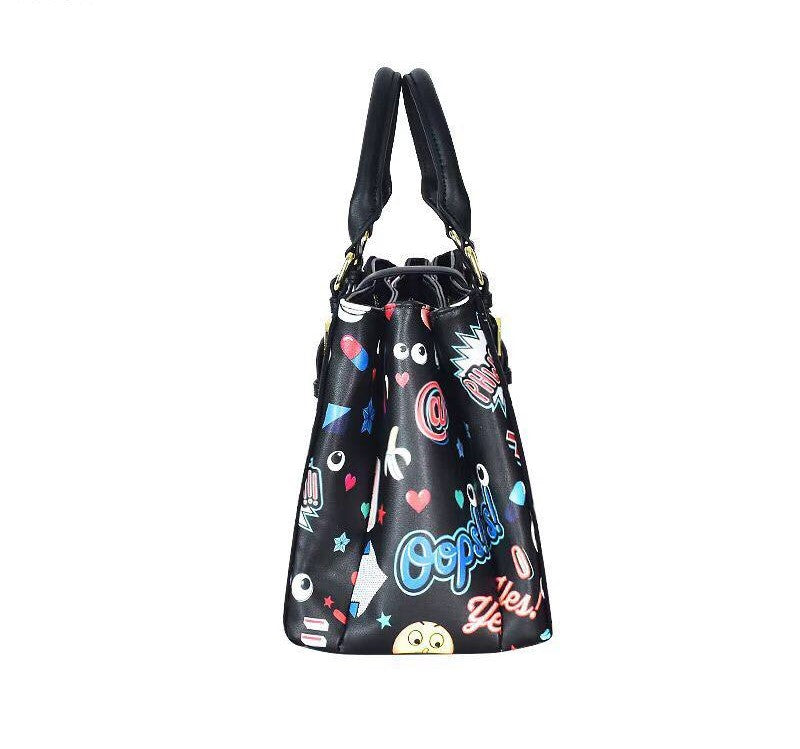 Eye Theme Prism Satchel – Purple Cartoon Eyes Women's Handbag