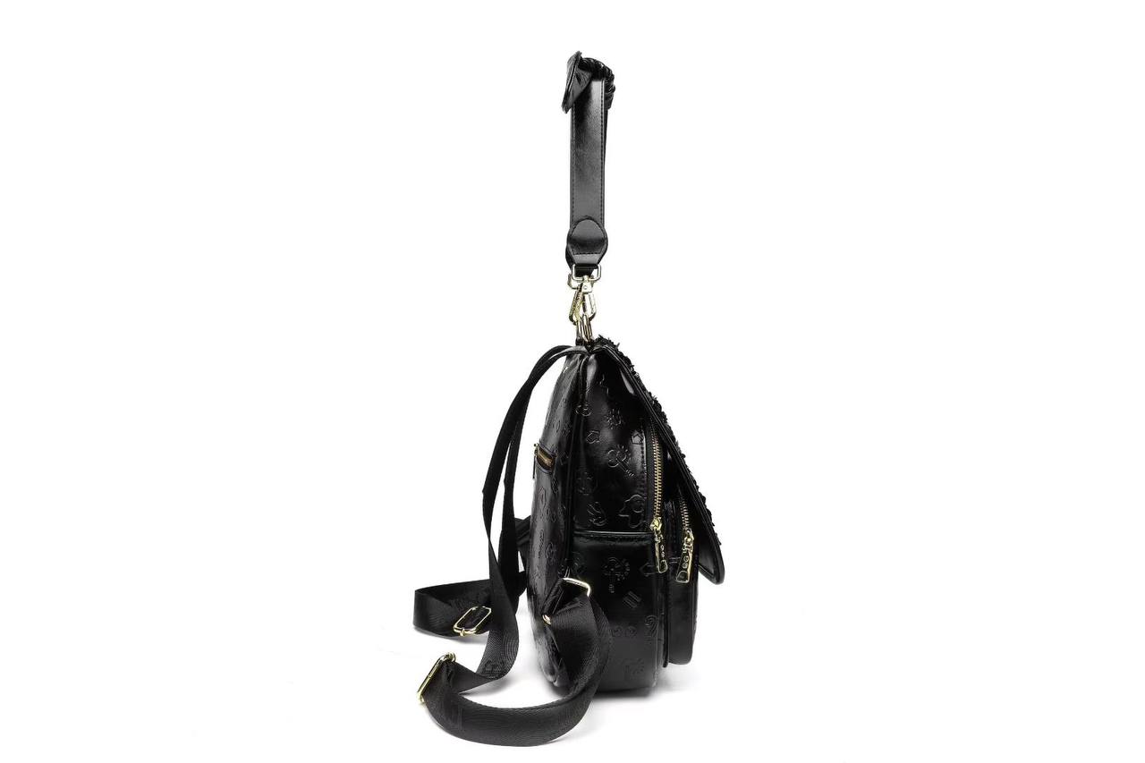 Eye Theme Sequin Sparkle Backpack – Black Women's Fashion Backpack