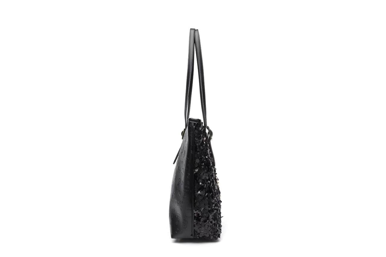 Eye Theme Sequin 3-Piece Tote Set – Black Women's Luxury Handbag Collection