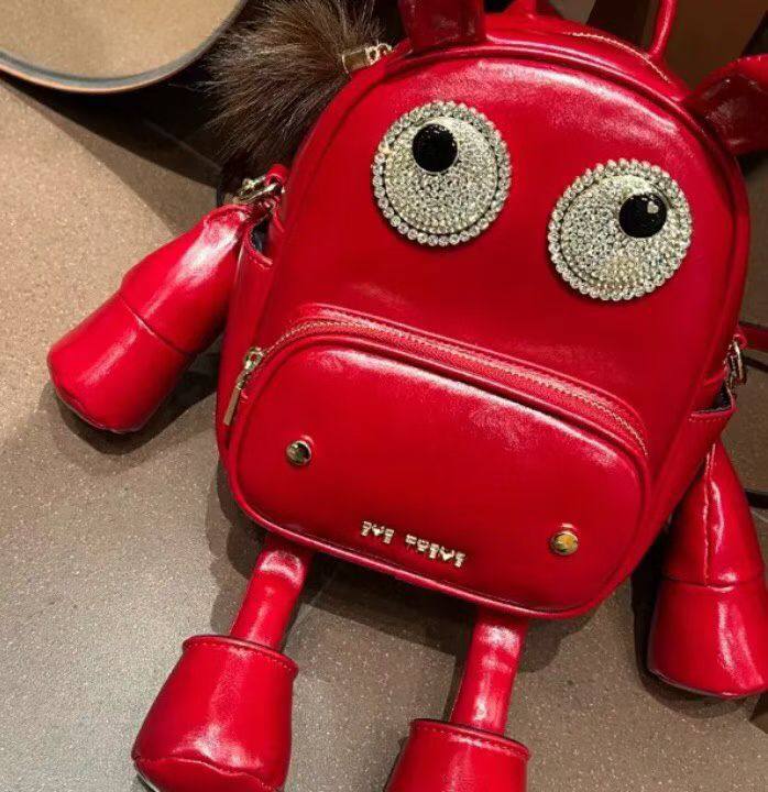 Eye Theme Crystal Eyes Character Backpack – Red Women's Fashion Backpack