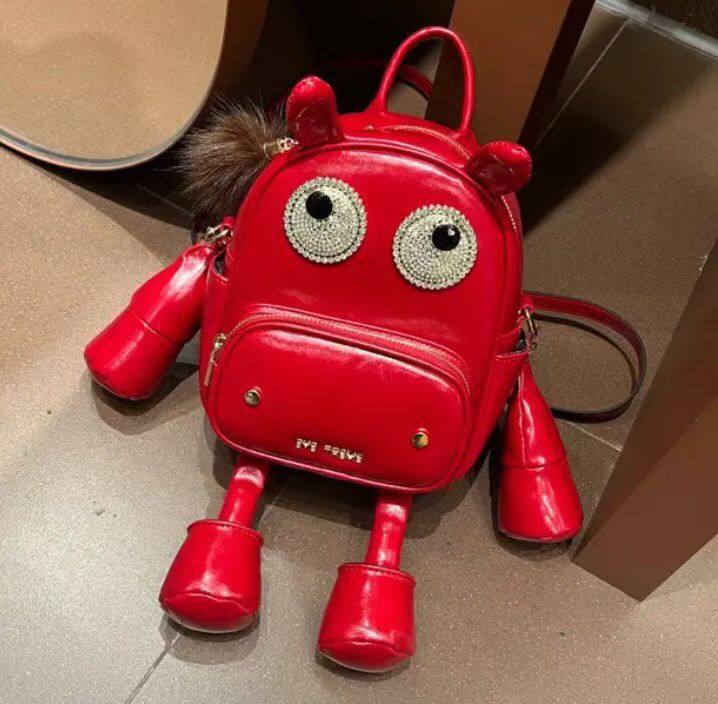 Eye Theme Crystal Eyes Character Backpack – Red Women's Fashion Backpack