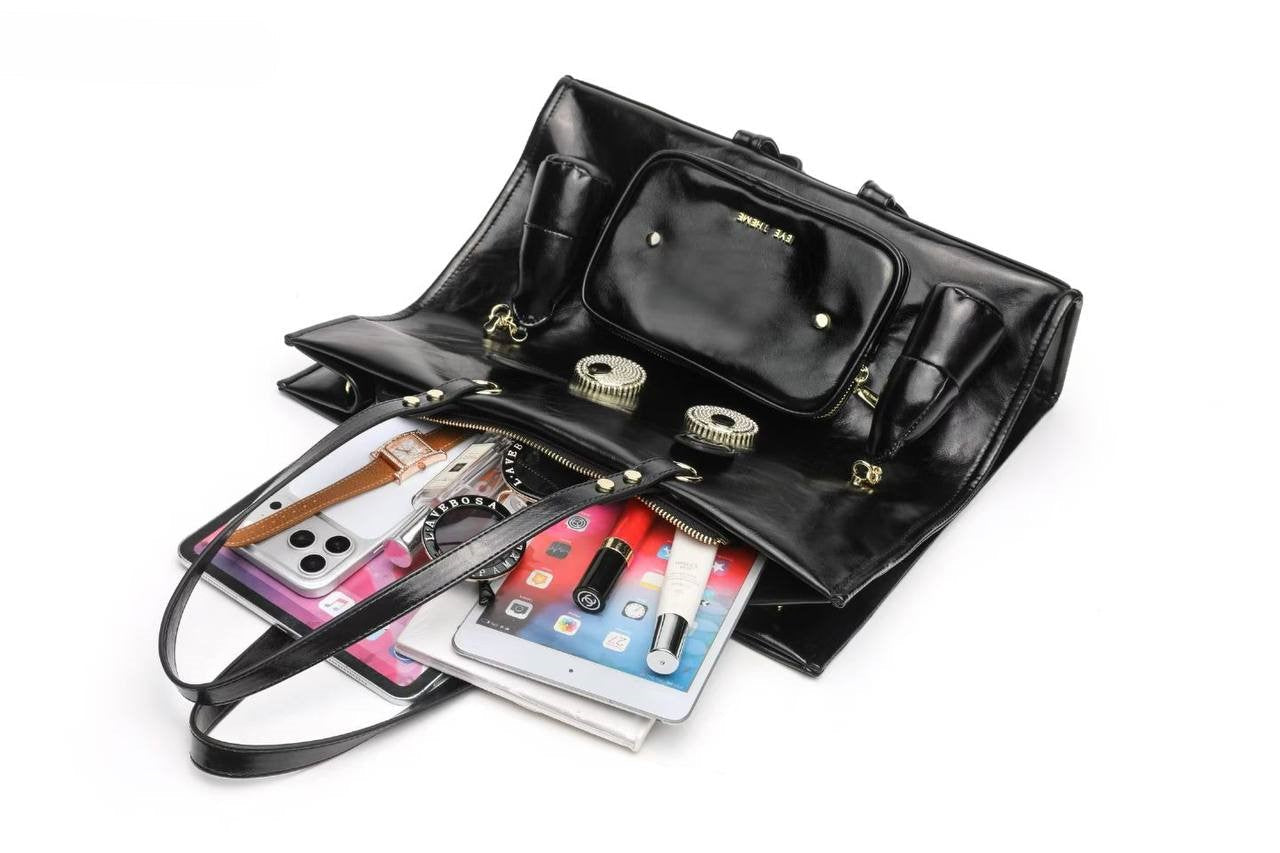 Eye Theme Character Tote Bag – Black Women's Large Shoulder Bag