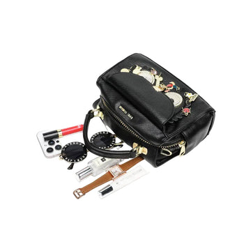 Charm Decor Crossbody Handbag – Black