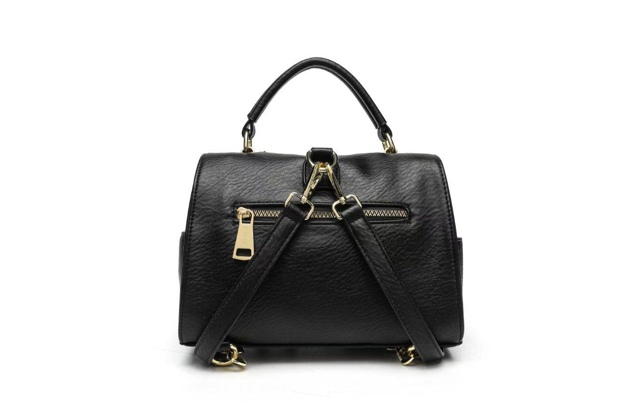 Charm Decor Crossbody Handbag – Black