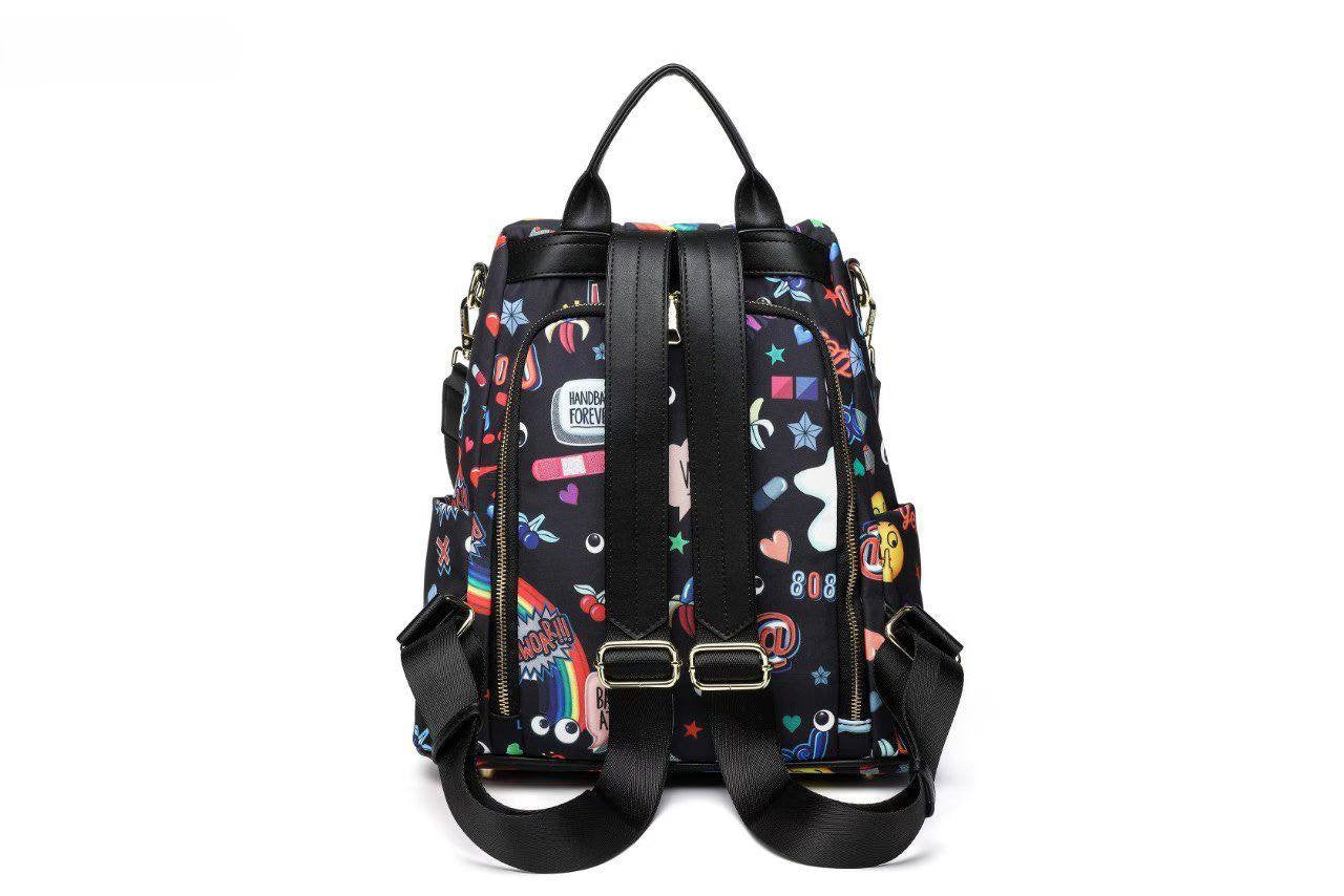 Eye Theme Teddy Adventure Backpack – Black Women's Convertible Backpack