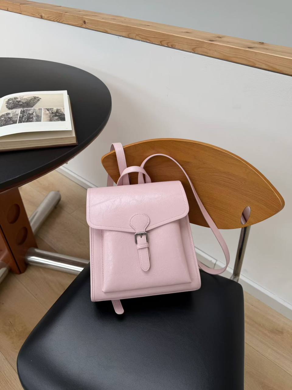 Women's Elegant Pink Minimalist Backpack