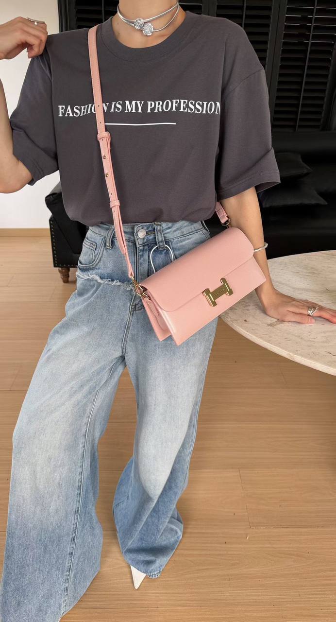 Women's Elegant Crossbody Shoulder Bag – Soft Pink | HL9996